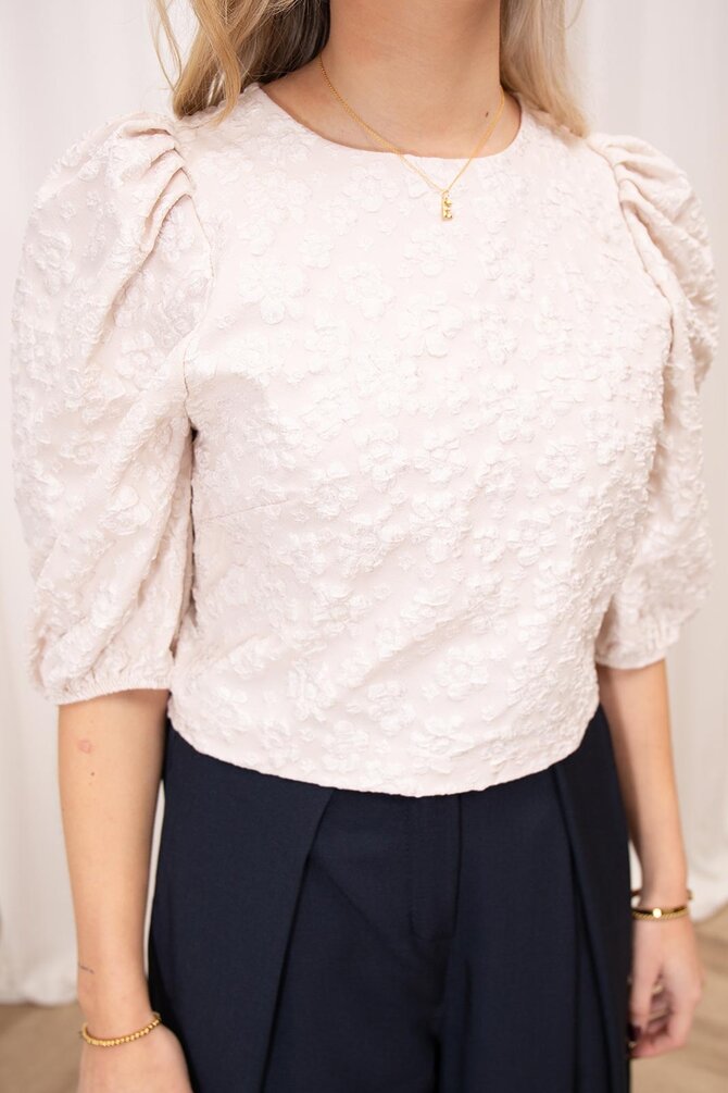 Bloemen Top - Crème