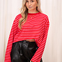Gestreepte Top - Rood
