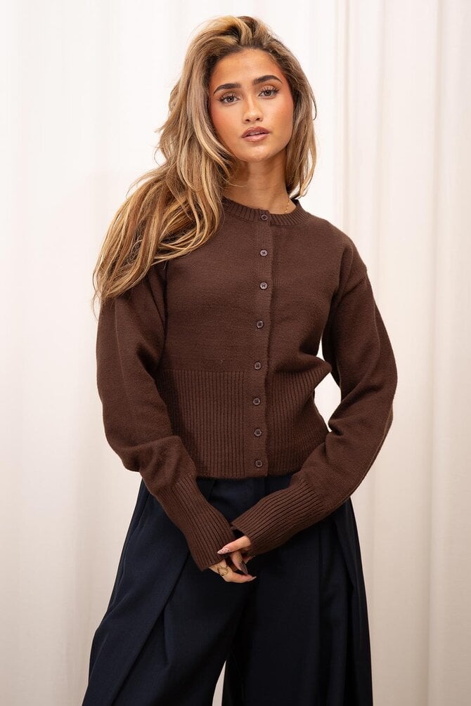 Knopen Vest Ivy - Bruin