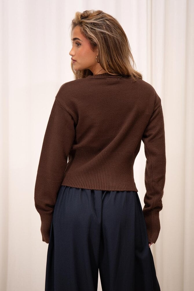 Knopen Vest Ivy - Bruin