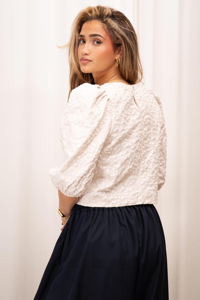 Bloemen Top - Crème