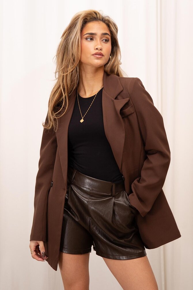 Rechte Blazer - Bruin