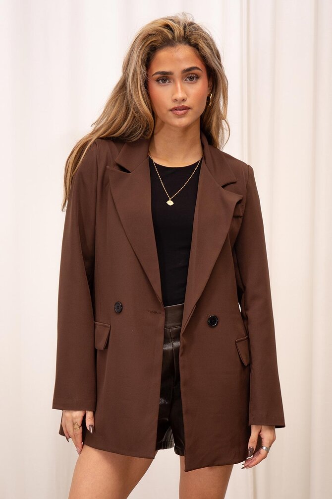 Rechte Blazer - Bruin