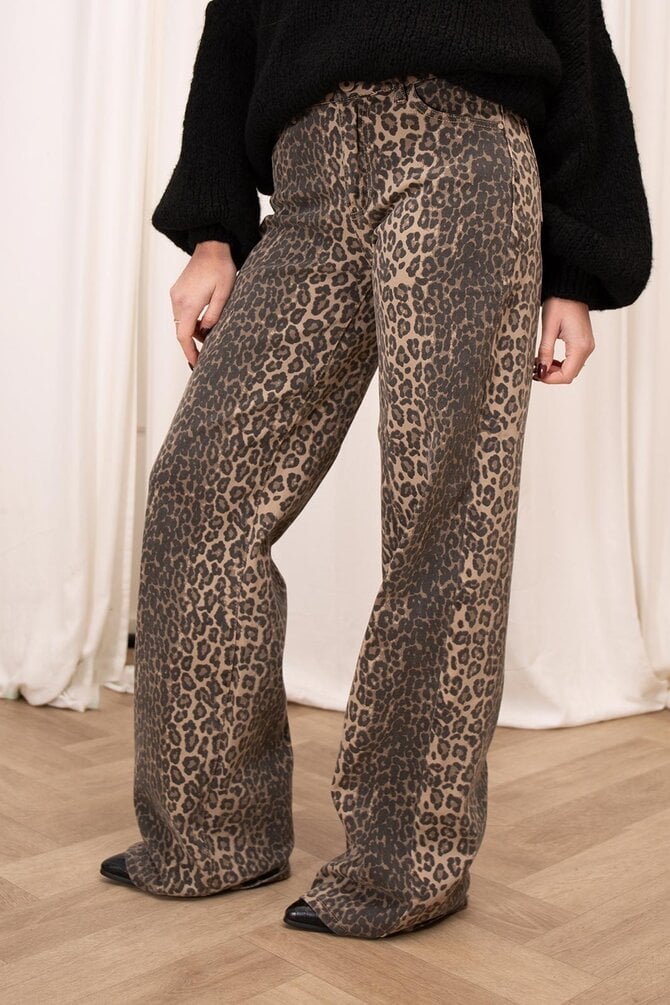 Straight Jeans Luipaard