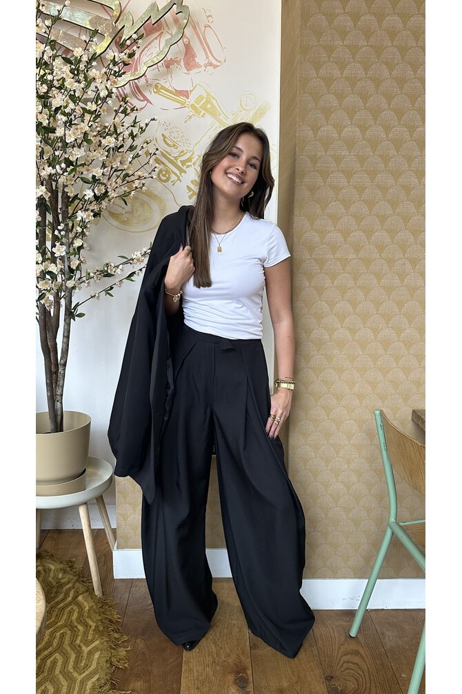 Plooien Pantalon - Zwart