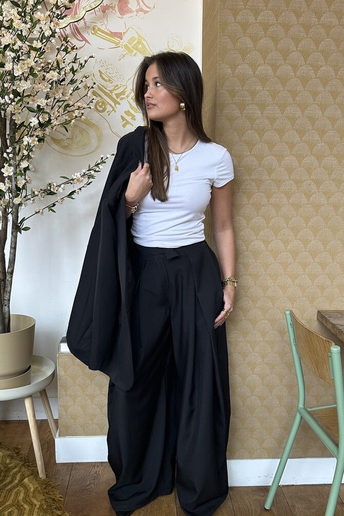 Plooien Pantalon - Zwart