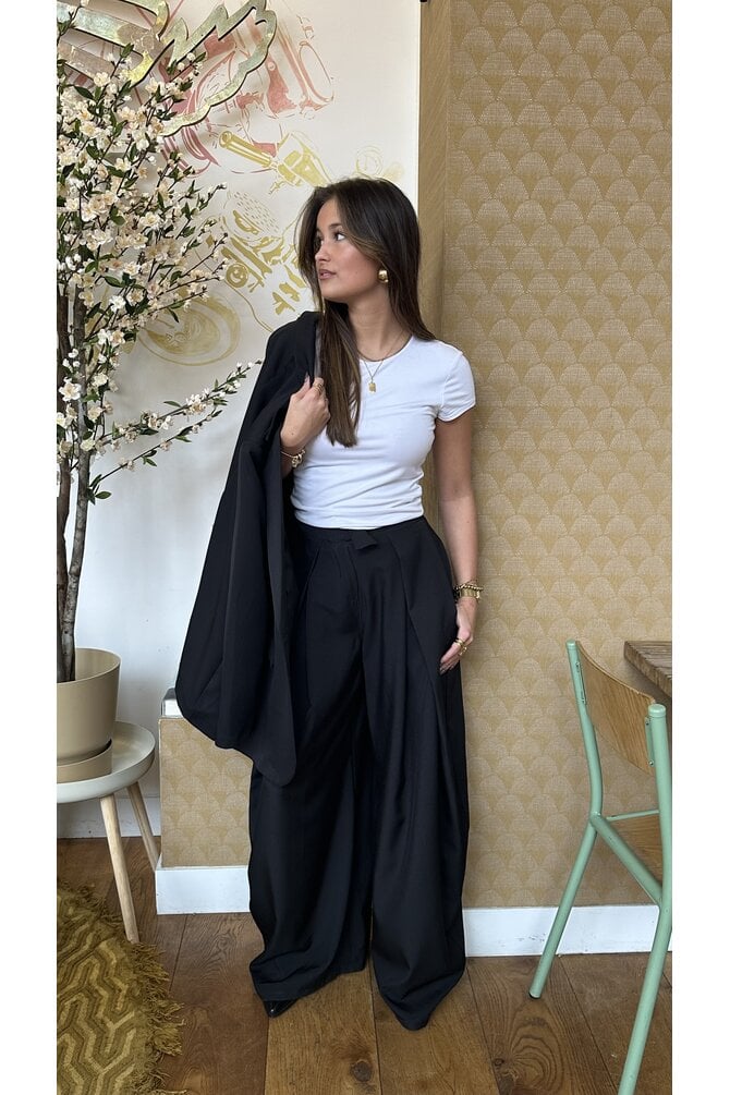 Plooien Pantalon - Zwart