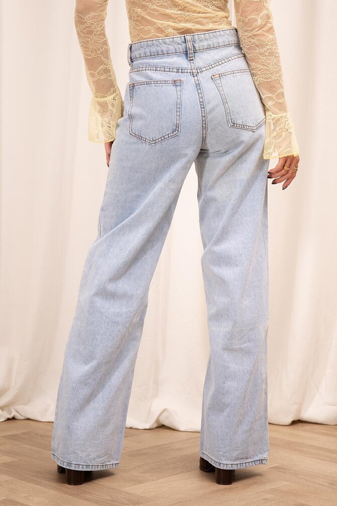 Wide Leg Jeans - Licht Blauw