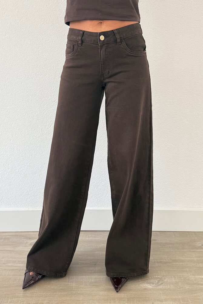 Low Waist Jeans - Bruin