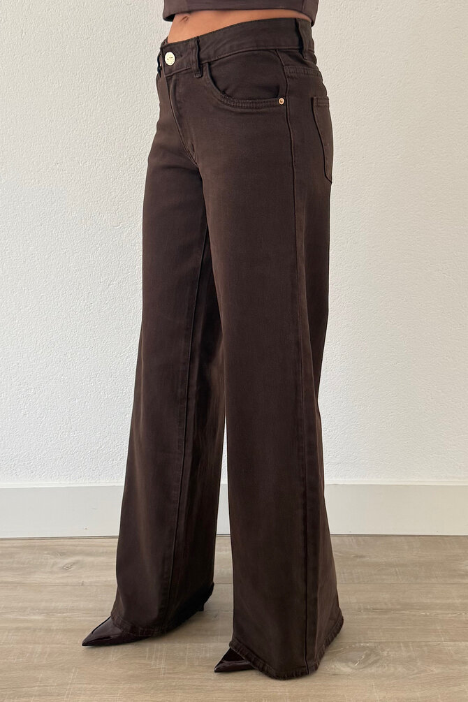 Low Waist Jeans - Bruin