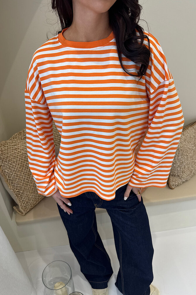 Gestreepte Longsleeve - Oranje
