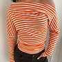 Gestreepte Off Shoulder Top - Oranje