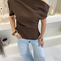 Asymmetrische Top Gedrapeerd - Bruin