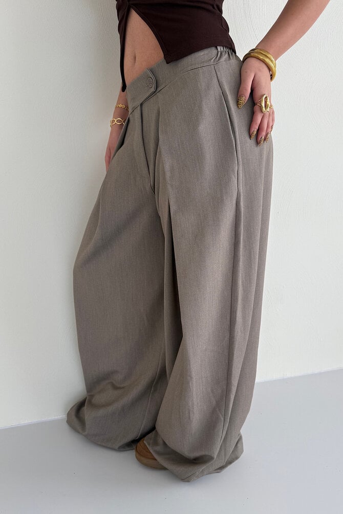 Wide Leg Pantalon - Taupe