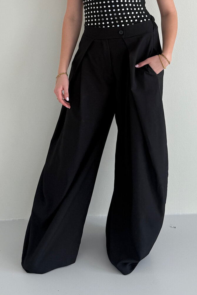 Wide Leg Pantalon - Zwart