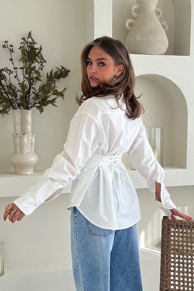 Getailleerde Blouse Ronja - Wit