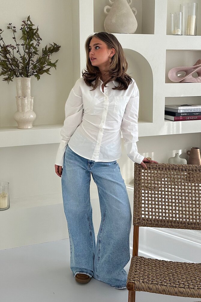 Getailleerde Blouse Ronja - Wit