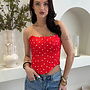 Polka Dots Korset Top - Rood
