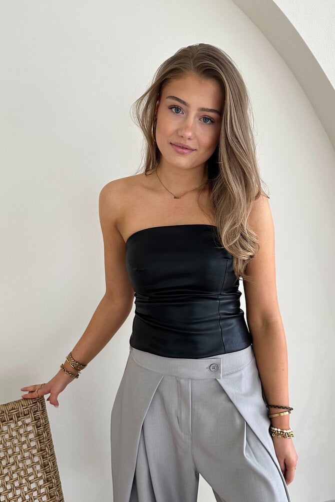 PU Top - Zwart