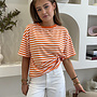 Oversized Gestreepte Shirt - Oranje