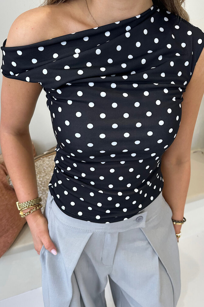 Polka Top - Zwart