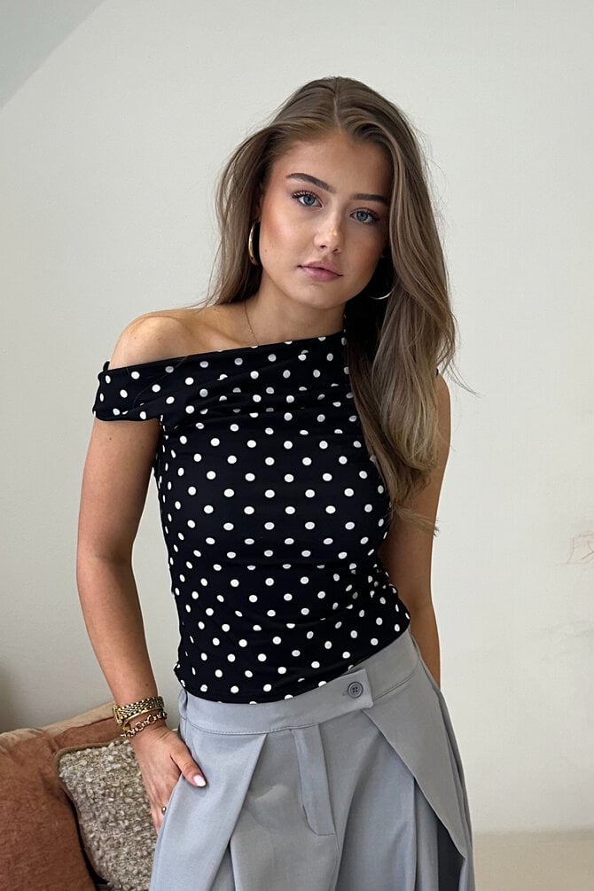 Polka Top - Zwart