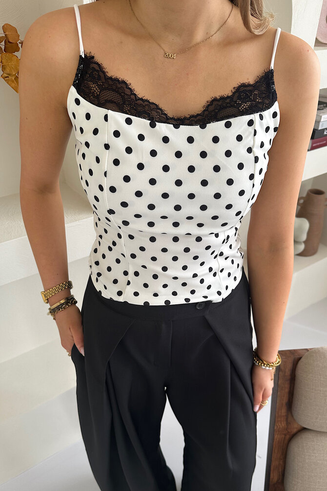 Stippen Top Simone - Wit