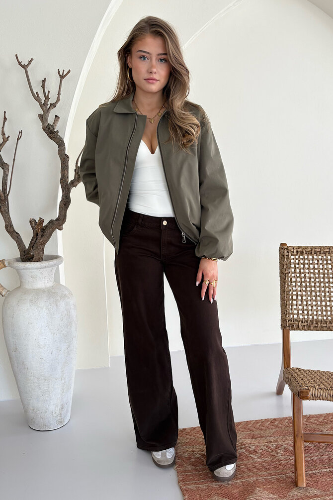 Low Waist Jeans - Bruin