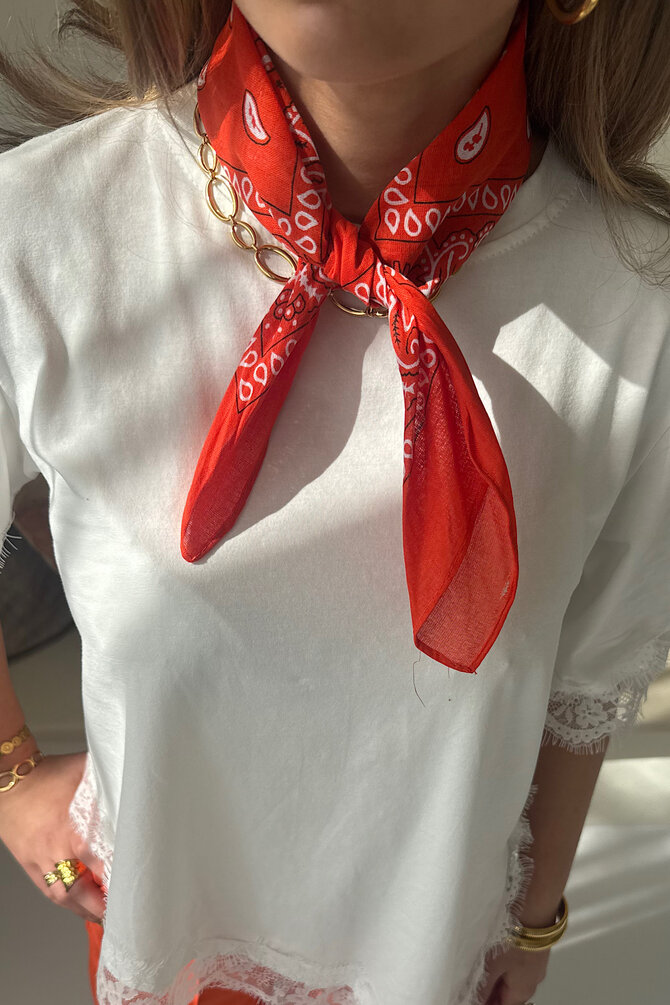 Oranje Paisley Bandana