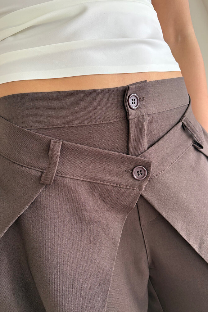 Balloon Pantalon Dubbele Knoop - Bruin