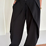 Balloon Pantalon Dubbele Knoop - Zwart