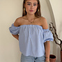 Top Met Pof Mouwen - Blauw