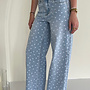 Wide Leg Polka Jeans - Blauw