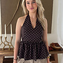 Polka Halter Top - Bruin