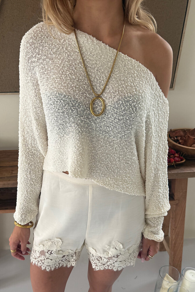 Bouclé Top - Creme