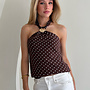 Polka Halter Top Lisan - Bruin