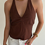 Strass Halter Top - Bruin