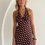 Polka Halter Jurk - Bruin