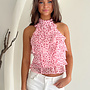 Polka Ruffle Halter Top - Roze