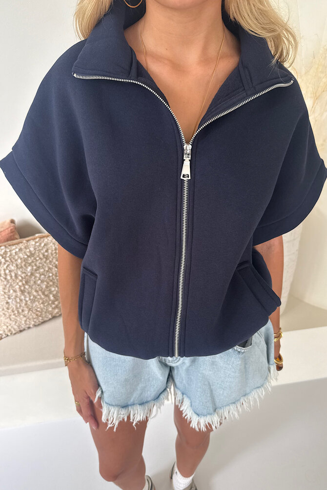 Zipper Vest - Navy