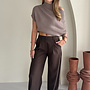 Mid Waist Pantalon - Bruin