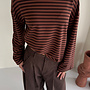 Gestreepte Longsleeve - Bruin