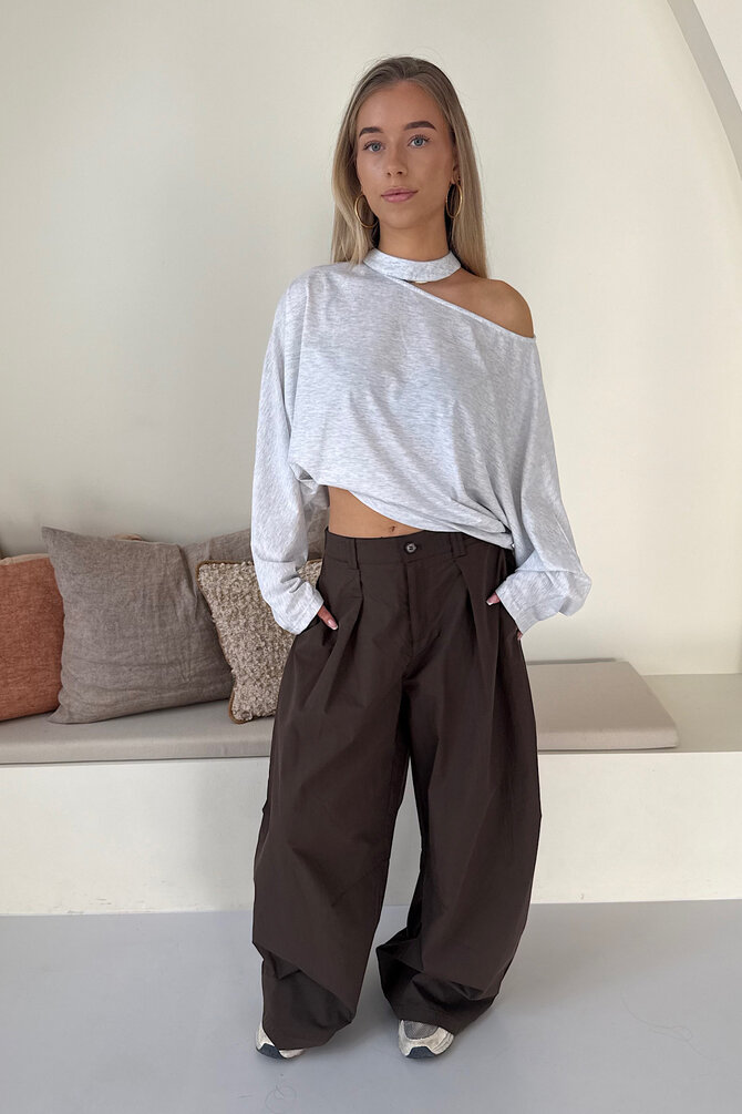 Wijde Broek Selina - Bruin