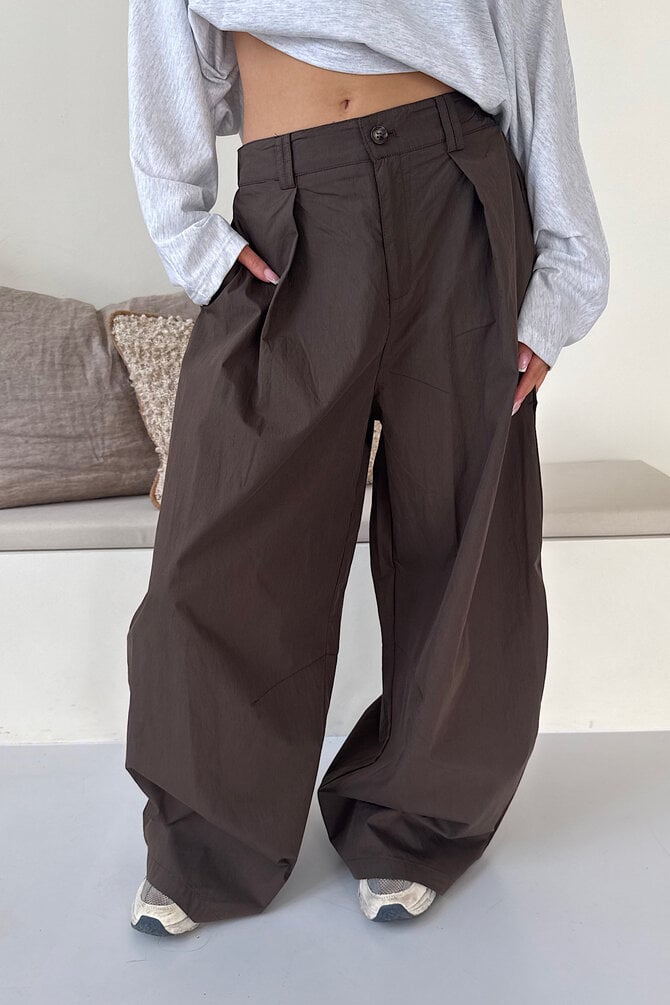 Wijde Broek Selina - Bruin