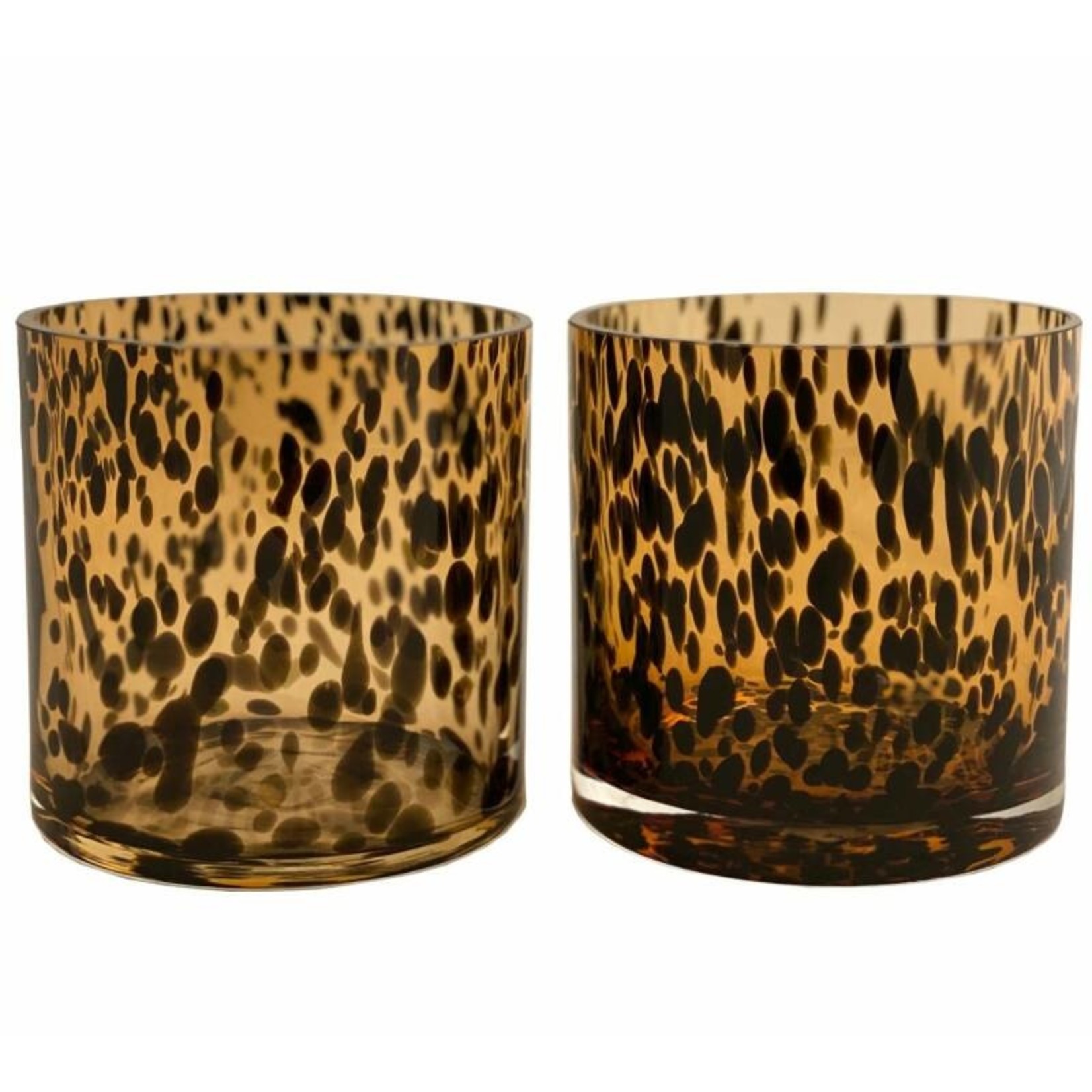 Vase The World Waxine houder - Celtic cheetah - set van 2 Ø12 x H12 cm