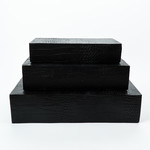 SIERBOX - CROCO PRINT ZWART -Set van 3