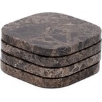 Mooisa MOOISA- ONDERZETTER MARMER -BRUIN - Set van 4