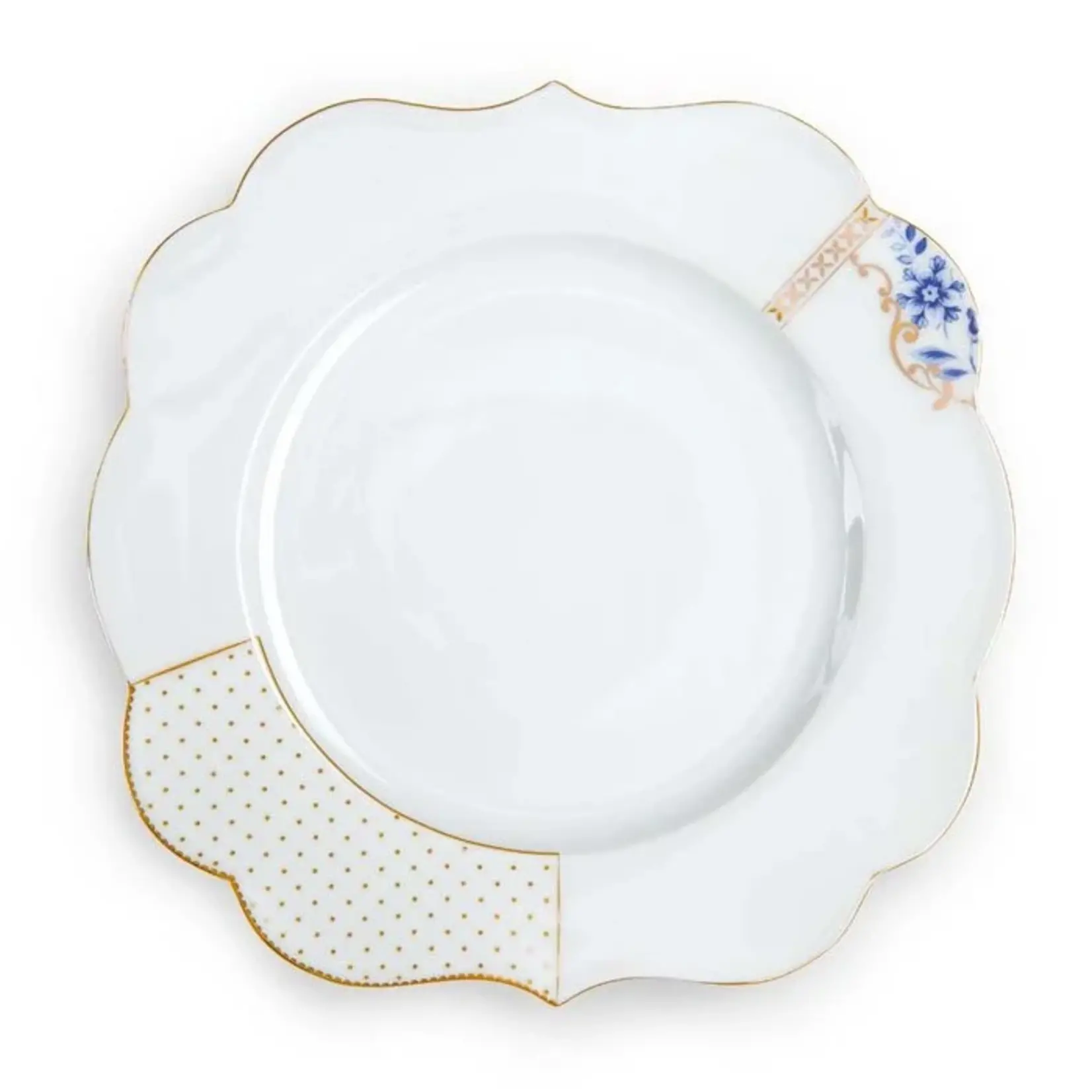 Pip Studio PIP STUDIO ROYAL WHITE DINERBORD GOLDEN DOTS 28cm