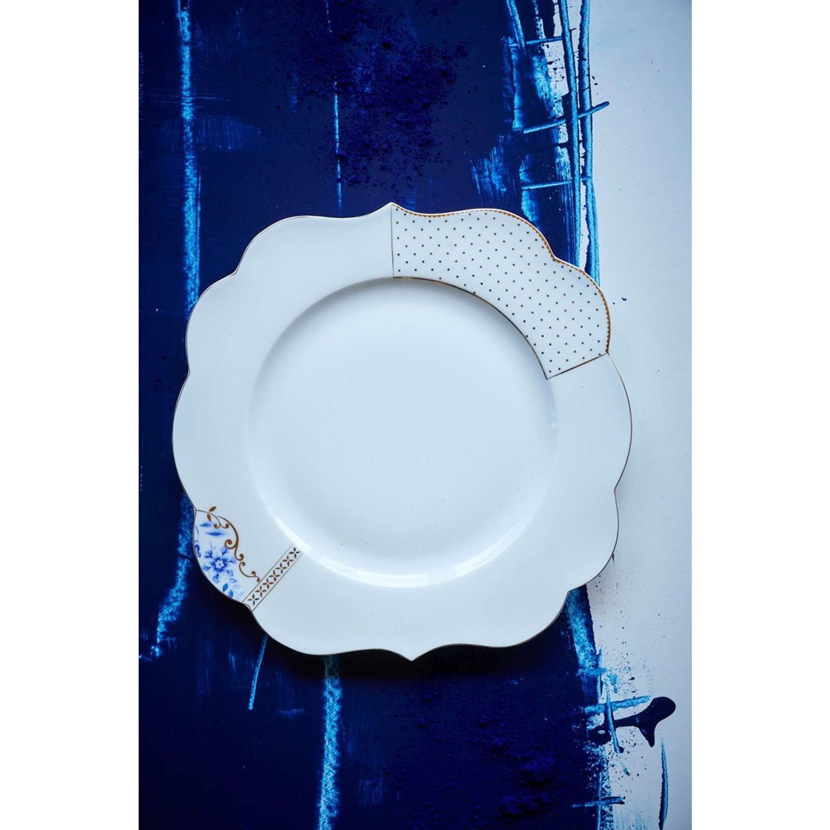 Pip Studio PIP STUDIO ROYAL WHITE DINERBORD GOLDEN DOTS 28cm