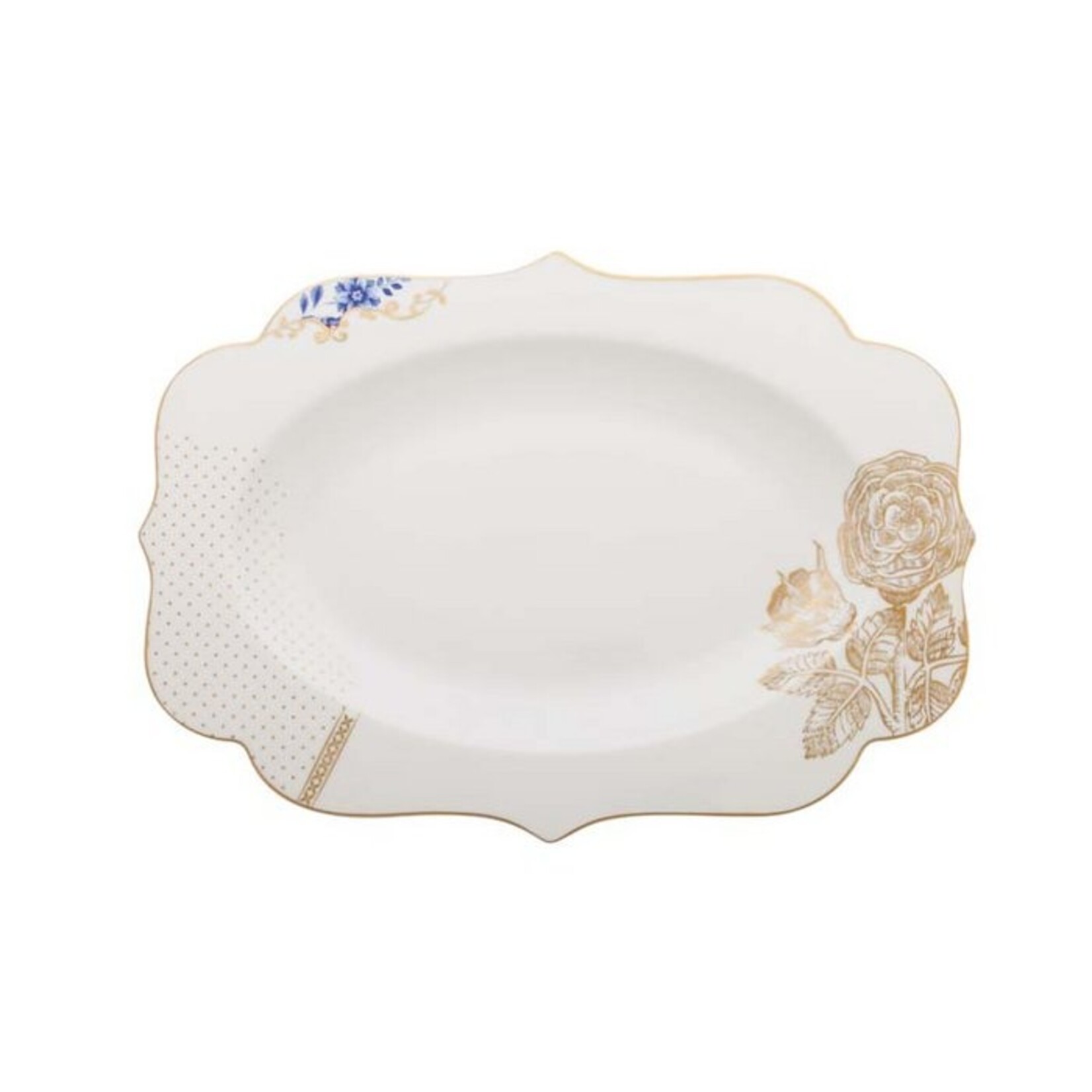 Pip Studio PIP STUDIO ROYAL WHITE OVALE SERVEERSCHAAL 40cm